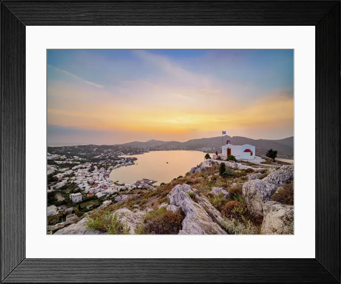 Framed Print : Church of Prophet Elias above the town of Agia Marina at sunset, Leros Island, Dodecanese, Greek Islands, Greece, Europe Framed Print : Church of Prophet Elias above the town of Agia Marina at sunset, Leros Island, Dodecanese, Greek Islands, Greece, Europe