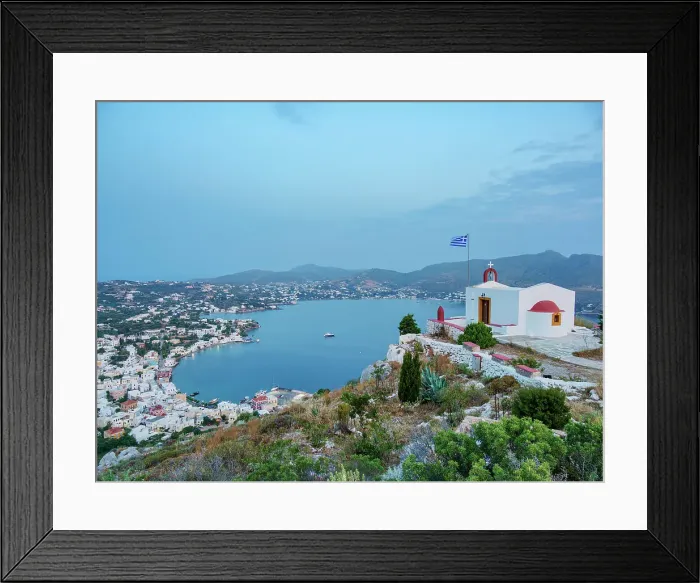 Framed Print : Church of Prophet Elias above the town of Agia Marina, Leros Island, Dodecanese, Greek Islands, Greece, Europe Framed Print : Church of Prophet Elias above the town of Agia Marina, Leros Island, Dodecanese, Greek Islands, Greece, Europe