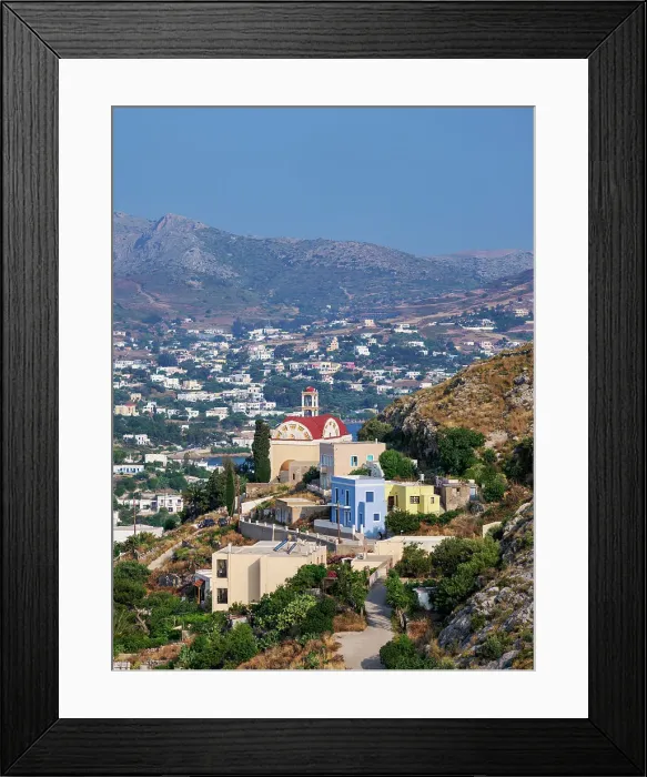 Framed Print : View towards the Church of Agia Paraskevi, Agia Marina, Leros Island, Dodecanese, Greek Islands, Greece, Europe Framed Print : View towards the Church of Agia Paraskevi, Agia Marina, Leros Island, Dodecanese, Greek Islands, Greece, Europe