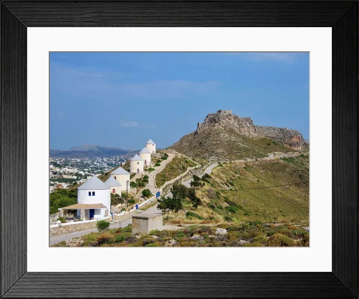 Framed Print : Medieval Castle and Windmills of Pandeli, Leros Island, Dodecanese, Greek Islands, Greece, Europe Framed Print : Medieval Castle and Windmills of Pandeli, Leros Island, Dodecanese, Greek Islands, Greece, Europe