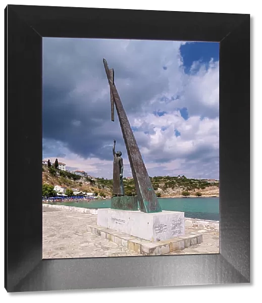 Statue of Pythagoras, Port of Pythagoreio, Samos Island, North Aegean, Greek Islands, Greece, Europe