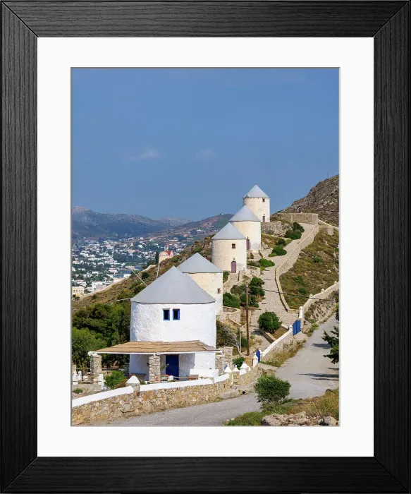 Framed Print : Windmills of Pandeli, Leros Island, Dodecanese, Greek Islands, Greece, Europe Framed Print : Windmills of Pandeli, Leros Island, Dodecanese, Greek Islands, Greece, Europe