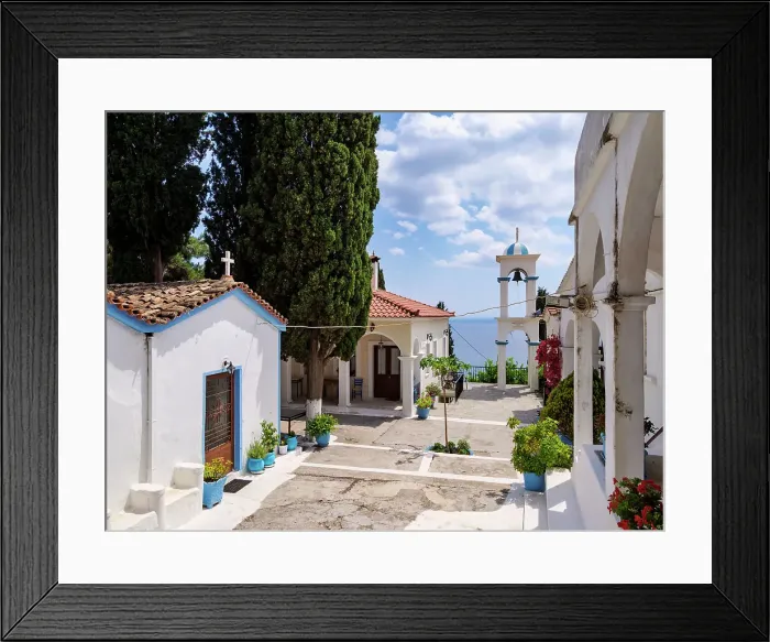 Framed Print : Panagia Spiliani Monastery, Pythagoreio, Samos Island, North Aegean, Greek Islands, Greece, Europe Framed Print : Panagia Spiliani Monastery, Pythagoreio, Samos Island, North Aegean, Greek Islands, Greece, Europe