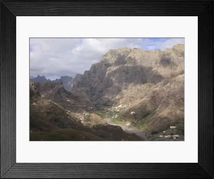Framed Print : Mountain village in rocky landscape on island of San Antao, Cape Verde Islands, Africa Framed Print : Mountain village in rocky landscape on island of San Antao, Cape Verde Islands, Africa