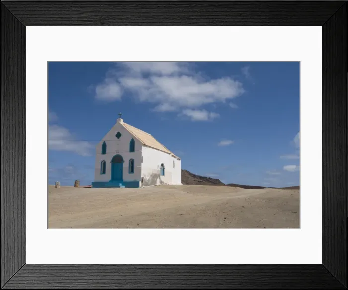 Framed Print : Bright church at sandy beach, Pedro Da Sal, Sal, Cape Verde Islands, Africa Framed Print : Bright church at sandy beach, Pedro Da Sal, Sal, Cape Verde Islands, Africa