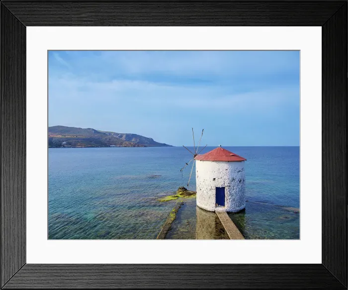 Framed Print : Windmill on the water, elevated view, Agia Marina, Leros Island, Dodecanese, Greek Islands, Greece, Europe Framed Print : Windmill on the water, elevated view, Agia Marina, Leros Island, Dodecanese, Greek Islands, Greece, Europe
