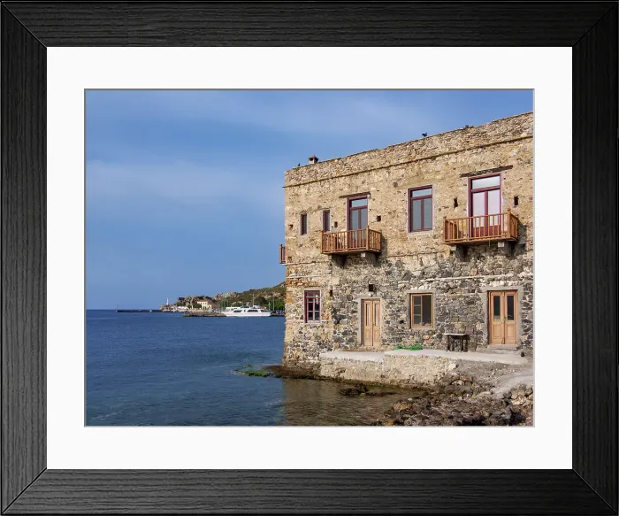 Framed Print : Agia Marina Waterfront, Leros Island, Dodecanese, Greek Islands, Greece, Europe Framed Print : Agia Marina Waterfront, Leros Island, Dodecanese, Greek Islands, Greece, Europe