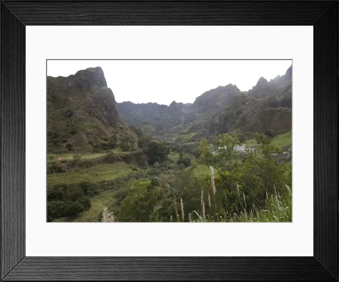 Framed Print : Mountain landscape with terraces and little houses, San Antao, Cape Verde Islands, Africa Framed Print : Mountain landscape with terraces and little houses, San Antao, Cape Verde Islands, Africa