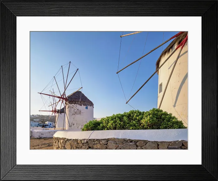 Framed Print : Chora Windmills at sunrise, Mykonos Town, Mykonos Island, Cyclades, Greek Islands, Greece, Europe Framed Print : Chora Windmills at sunrise, Mykonos Town, Mykonos Island, Cyclades, Greek Islands, Greece, Europe