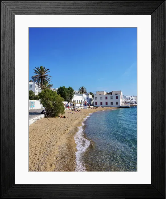 Framed Print : Chora Beach, Mykonos Town, Mykonos Island, Cyclades, Greek Islands, Greece, Europe Framed Print : Chora Beach, Mykonos Town, Mykonos Island, Cyclades, Greek Islands, Greece, Europe