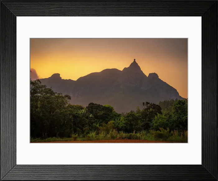 Framed Print : View of Long Mountains at sunset near Beau Bois, Mauritius, Indian Ocean, Africa Framed Print : View of Long Mountains at sunset near Beau Bois, Mauritius, Indian Ocean, Africa