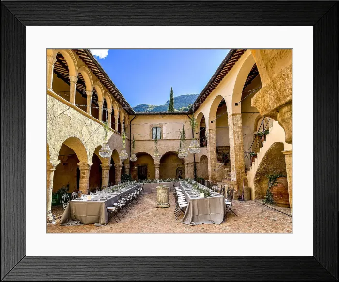 Framed Print : Wedding tables in San Pietro in Valle Abbey, Ferentillo, Umbria, Italy, Europe Framed Print : Wedding tables in San Pietro in Valle Abbey, Ferentillo, Umbria, Italy, Europe