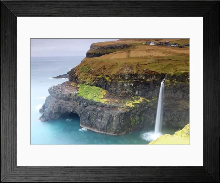 Framed Print : Gasadulur waterfall, Vagar, Faroe Islands, Denmark, North Atlantic Framed Print : Gasadulur waterfall, Vagar, Faroe Islands, Denmark, North Atlantic