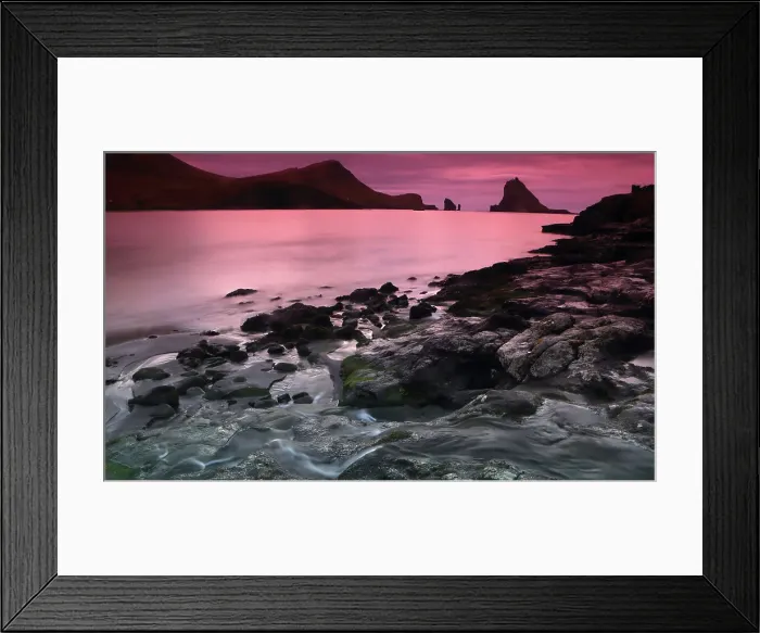 Framed Print : Seascape, Drangarnir near Bour, Vagar, Faroe Islands, Denmark, North Atlantic