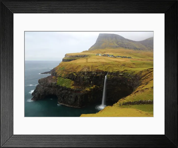 Framed Print : Gasadalur waterfall, Vagar, Faroe Islands, Denmark, North Atlantic Framed Print : Gasadalur waterfall, Vagar, Faroe Islands, Denmark, North Atlantic
