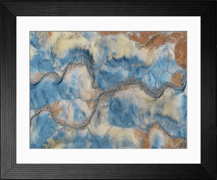 Framed Print : Aerial abstract view taken by drone of desert area near to Big Water during a sunny summer day, Utah, United States of America, North America Framed Print : Aerial abstract view taken by drone of desert area near to Big Water during a sunny summer day, Utah, United States of America, North America
