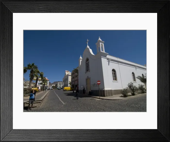 Framed Print : Bright church in San Vincente, Mindelo, Cape Verde Islands, Africa Framed Print : Bright church in San Vincente, Mindelo, Cape Verde Islands, Africa