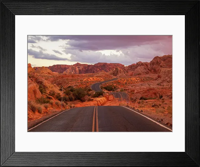 Framed Print : A majestic road crossing the beautiful Valley of Fire, Nevada, United States of America, North America Framed Print : A majestic road crossing the beautiful Valley of Fire, Nevada, United States of America, North America
