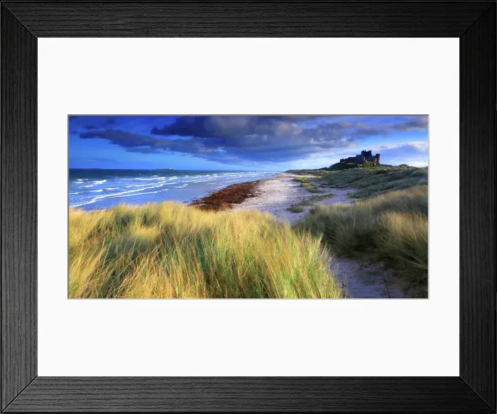 Framed Print : Bamburgh Castle and beach, Northumberland, England, United Kingdom, Europe Framed Print : Bamburgh Castle and beach, Northumberland, England, United Kingdom, Europe