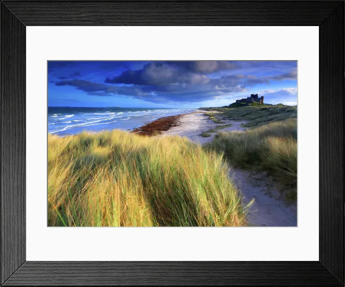 Framed Print : Bamburgh Castle and beach, Northumberland, England, United Kingdom, Europe Framed Print : Bamburgh Castle and beach, Northumberland, England, United Kingdom, Europe