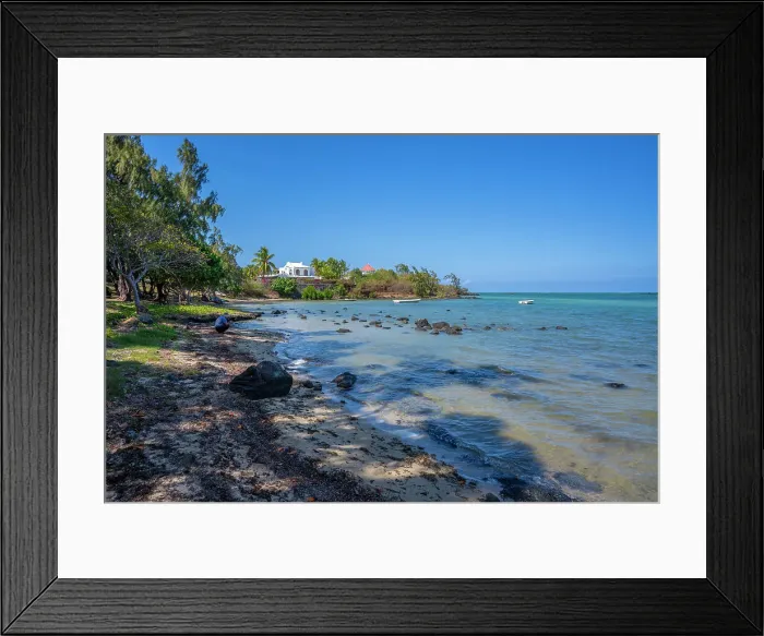 Framed Print : View of Anse La Raie Beach and turquoise Indian Ocean on sunny day, Mauritius, Indian Ocean, Africa Framed Print : View of Anse La Raie Beach and turquoise Indian Ocean on sunny day, Mauritius, Indian Ocean, Africa