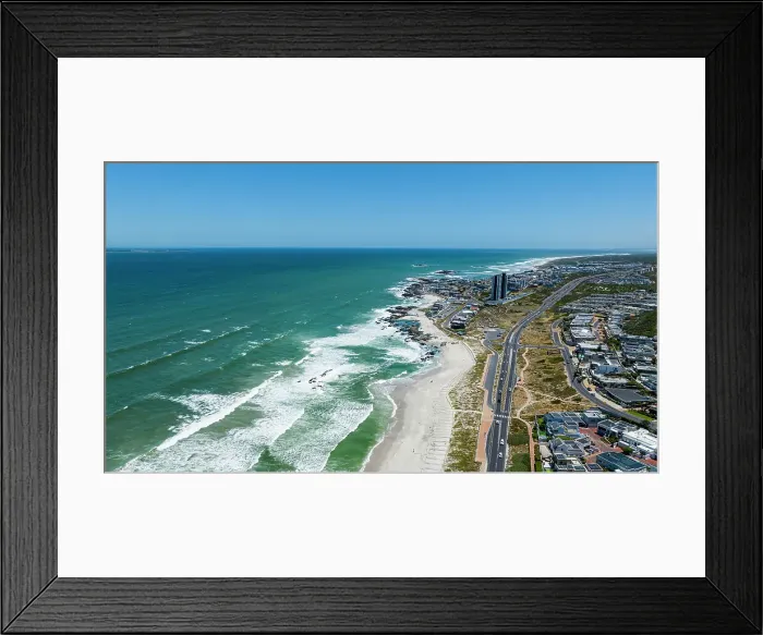 Framed Print : Aerial of Bloubergstrand Beach, Table Bay, Cape Town, South Africa, Africa Framed Print : Aerial of Bloubergstrand Beach, Table Bay, Cape Town, South Africa, Africa