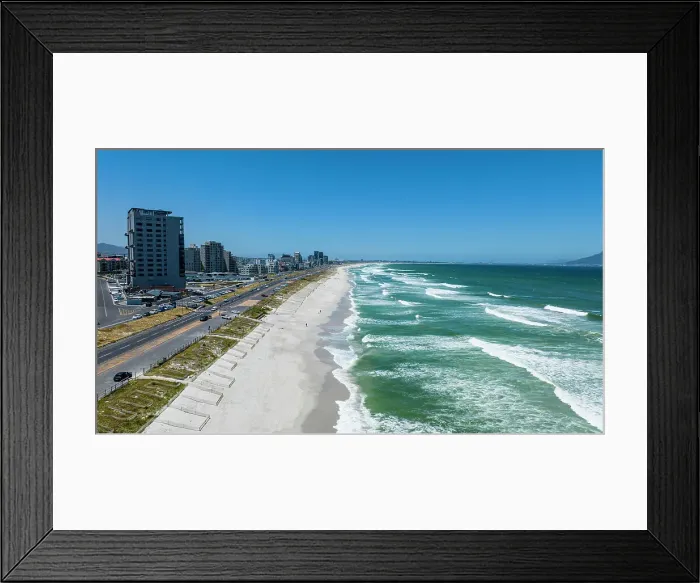 Framed Print : Aerial of Bloubergstrand Beach, Table Bay, Cape Town, South Africa, Africa Framed Print : Aerial of Bloubergstrand Beach, Table Bay, Cape Town, South Africa, Africa