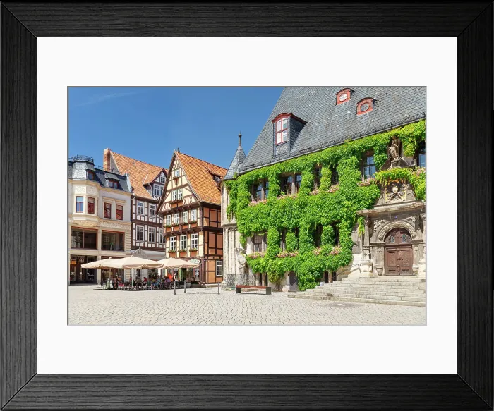 Framed Print : Market Place with Town Hall, Quedlinburg, Harz, Saxony-Anhalt, Germany, Europe Framed Print : Market Place with Town Hall, Quedlinburg, Harz, Saxony-Anhalt, Germany, Europe