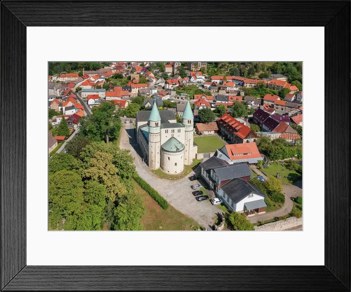 Framed Print : Cathedral of St. Cyriakus, Gernrode, Harz, Saxony-Anhalt, Germany, Europe