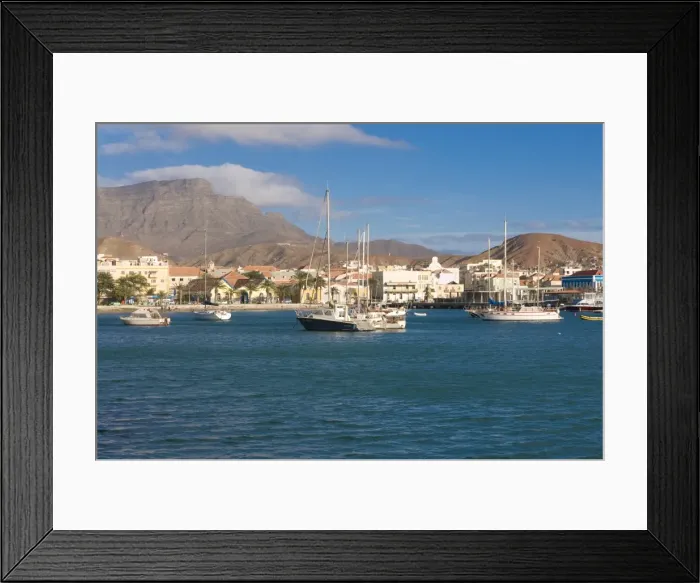 Framed Print : View of fishing port and city, San Vincente, Mindelo, Cape Verde Islands Framed Print : View of fishing port and city, San Vincente, Mindelo, Cape Verde Islands