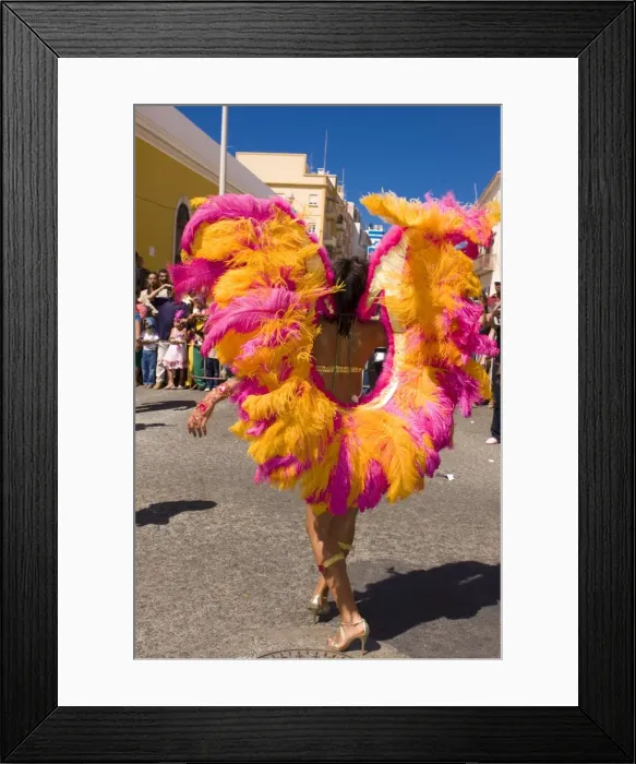 Framed Print : Colourfully costumed woman during Carnival, Mindelo, Cape Verde Islands, Africa Framed Print : Colourfully costumed woman during Carnival, Mindelo, Cape Verde Islands, Africa