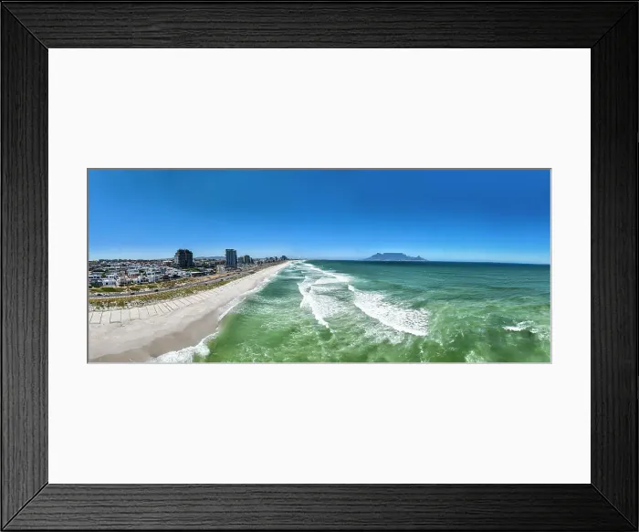 Framed Print : Aerial of Bloubergstrand Beach with Table Mountain in the background, Table Bay, Cape Town, South Africa, Africa Framed Print : Aerial of Bloubergstrand Beach with Table Mountain in the background, Table Bay, Cape Town, South Africa, Africa