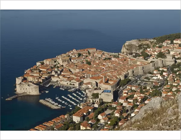 View over the old town of Dubrovnik, UNESCO World Heritage Site, Croatia, Europe