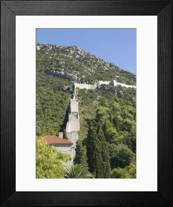 Framed Print : The wall of Ston, Peljesac Peninsula, Croatia, Europe