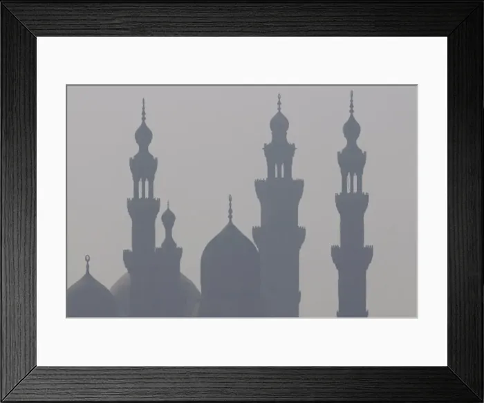 Framed Print : The minarets of the mosques of the old city in the smog, Cairo, Egypt, North Africa Framed Print : The minarets of the mosques of the old city in the smog, Cairo, Egypt, North Africa