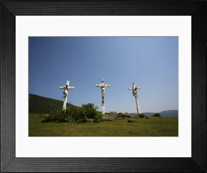 Framed Print : Ainhoa calvary, Pyrenees Atlantique, France, Europe Framed Print : Ainhoa calvary, Pyrenees Atlantique, France, Europe