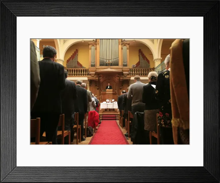 Framed Print : Protestant service (United Reformed church), Paris, France, Europe Framed Print : Protestant service (United Reformed church), Paris, France, Europe