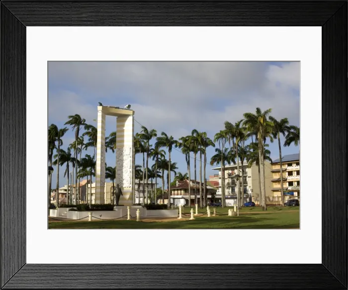 Framed Print : The Place des Palmistes and the statue of Felix Eboue, Cayenne, French Guiana Framed Print : The Place des Palmistes and the statue of Felix Eboue, Cayenne, French Guiana