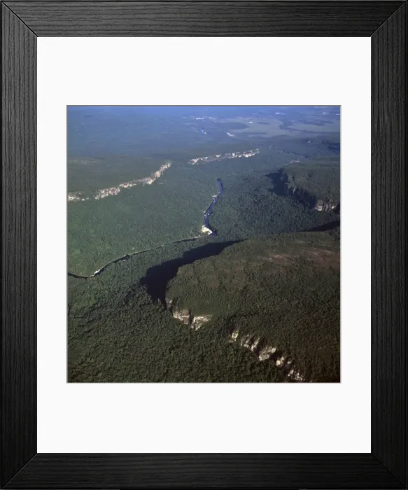 Framed Print : Aerial image of Chi-Chi Gorge, downstream from Chi-Chi Falls, Upper Mazaruni River Framed Print : Aerial image of Chi-Chi Gorge, downstream from Chi-Chi Falls, Upper Mazaruni River