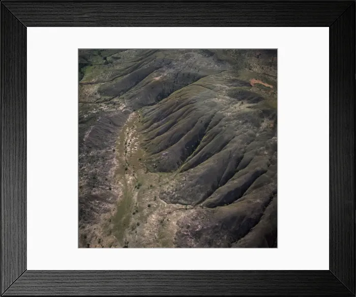 Framed Print : Aerial view of highland savannah and erosion, near Ireng River, Rupununi District Framed Print : Aerial view of highland savannah and erosion, near Ireng River, Rupununi District
