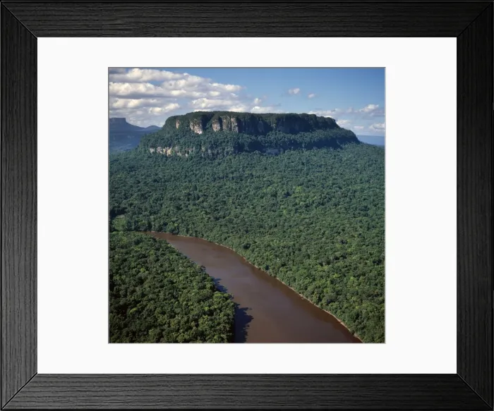 Framed Print : Aerial image of the Upper Mazaruni River, downstream from Kamarang, Guyana, South America Framed Print : Aerial image of the Upper Mazaruni River, downstream from Kamarang, Guyana, South America