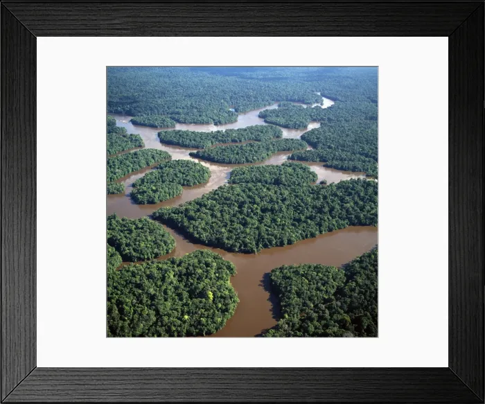 Framed Print : Aerial image of the Lower Mazaruni River with islands of tropical rain forest Framed Print : Aerial image of the Lower Mazaruni River with islands of tropical rain forest