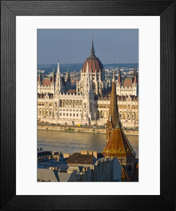 Framed Print : View of the Parliament Building, Budapest, Hungary, Europe Framed Print : View of the Parliament Building, Budapest, Hungary, Europe