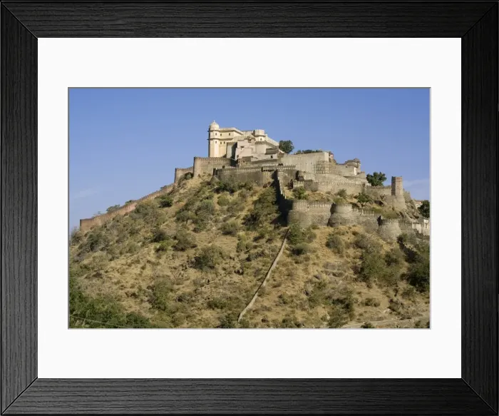 Framed Print : Badal Mahal (Cloud Palace) and walls, Kumbhalgarh Fort, Rajasthan, India, Asia
