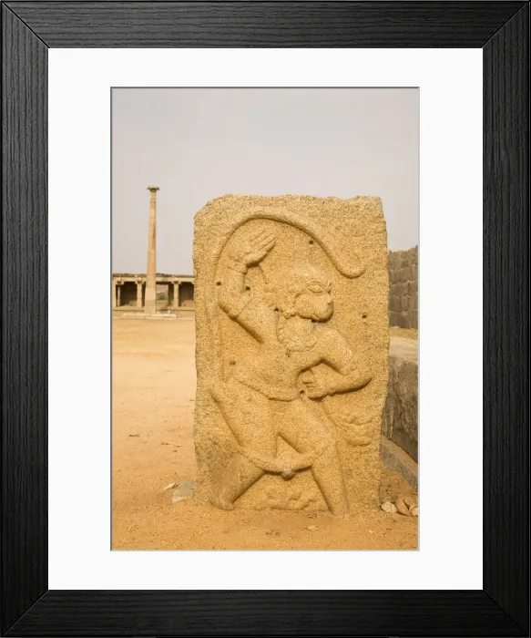 Framed Print : A bas relief tablet showing the Hindu monkey god Hanuman, Hampi, UNESCO World Heritage Site Framed Print : A bas relief tablet showing the Hindu monkey god Hanuman, Hampi, UNESCO World Heritage Site