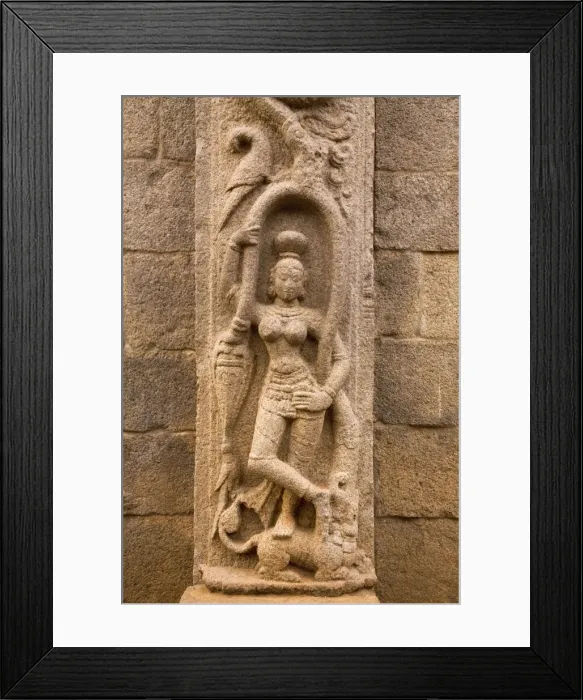 Framed Print : The stone figure of the goddess Ganga (Ganges) in the Five Rathas (Panch Rathas) complex at Mahabalipuram (Mamallapuram), Tamil Nadu Framed Print : The stone figure of the goddess Ganga (Ganges) in the Five Rathas (Panch Rathas) complex at Mahabalipuram (Mamallapuram), Tamil Nadu