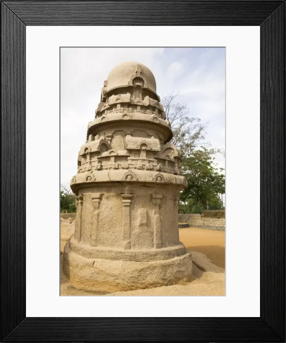 Framed Print : The Nakul Sahdeva Ratha in the Five Rathas (Panch Rathas) complex at Mahabalipuram