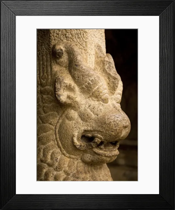Framed Print : Detail from a pillar of one of the mandapams (or mandapas), rock-cut cave temples within the ancient site of Mahabalipuram (Mamallapuram), UNESCO World Heritage Site, Tamil Nadu Framed Print : Detail from a pillar of one of the mandapams (or mandapas), rock-cut cave temples within the ancient site of Mahabalipuram (Mamallapuram), UNESCO World Heritage Site, Tamil Nadu