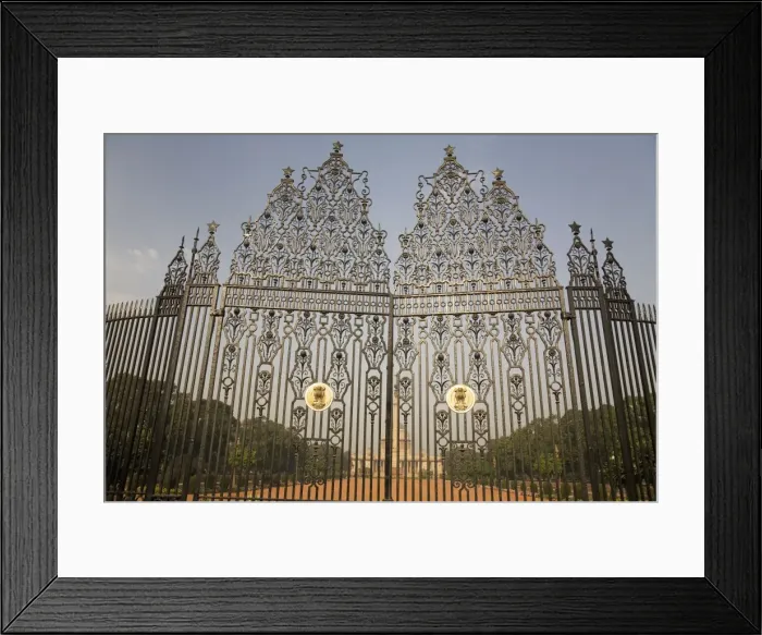 Framed Print : The gates of the Rashtrapati Bhavan, the official residence of the President of India Framed Print : The gates of the Rashtrapati Bhavan, the official residence of the President of India