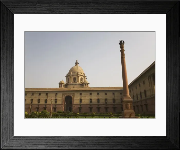 Framed Print : One of the four dominion columns in front of the North Block Secretariat Building in New Delhi Framed Print : One of the four dominion columns in front of the North Block Secretariat Building in New Delhi